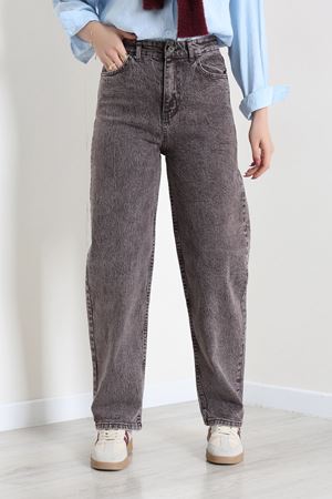 Kadın Baggy Kot Pantolon Açıkkahve