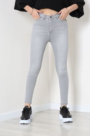 Kadın Dar Paça Kot Pantolon Gray