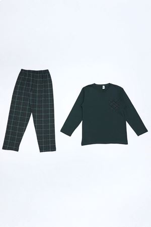 Süprem Cepli Erkek Pijama Takımı Zümrüt