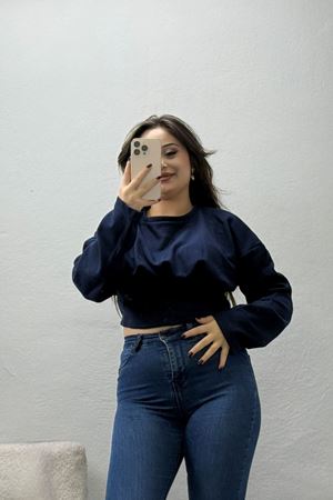 Kadın Korse Detaylı Bluz Lacivert