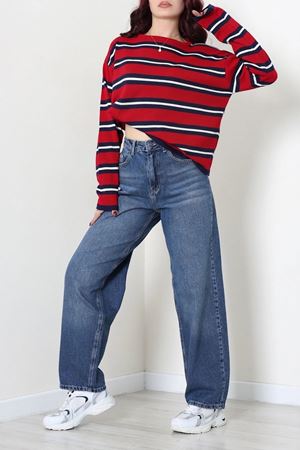 Kadın Baggy Kot Pantolon Mavi Model TV-103548