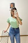 Kol Fırfırlı Kaşkorse Bluz Mint - 5042.1234.