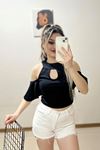 Omuz Dekolteli Bluz Siyah - 2789.1595.