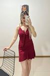 İp Askılı Elbise Bordo - 582010.1592.