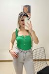 Askılı Önü Çıtçıtlı Bluz Koyuyeşil - 10494.1187.