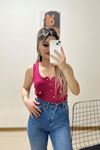 Önü Çıtçıtlı Bluz Koyupembe - 10497.1187.