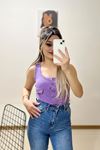 Önü Çıtçıtlı Bluz Lila - 10497.1187.