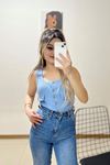 Önü Çıtçıtlı Bluz Mavi - 10497.1187.