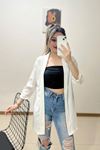 Bürümcük Pervazlı Kimono Beyaz - 10887.751.