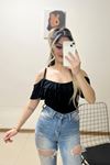 Volanlı Bluz Siyah - 10695.631.