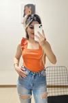 Askılı Kaşkorse Bluz Oranj - 10809.1567.