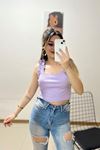 Askılı Crop Bluz Lila - 10812.1567.