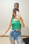 Askılı Crop Bluz Yeşil - 10812.1567.