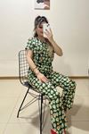 Desenli Pijama Takımı Koyuyeşil - 10685.1287.
