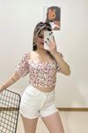 Gipeli Crop Bluz Çiçekdesenli - 3903.631.