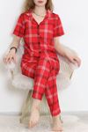 Desenli Pijama Takımı Karelikırmızı - 10682.1287.