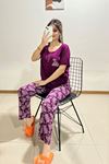 Desenli Pijama Takımı Mor4 - 11405.1048.