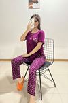 Desenli Pijama Takımı Mor3 - 11405.1048.