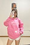 Baskılı Kapşonlu Sweat Pembe - 457.1145.