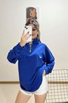 Yaka Fermuarlı Sweat Saks - 11873.275.