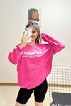 Bisiklet Yaka Baskılı Sweat Fuşya - 11763.275.