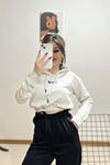 Baskılı Crop Sweat Bej - 11924.1250.