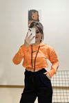 Baskılı Crop Sweat Turuncu - 11924.1250.