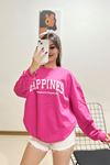 Baskılı Bisiklet Yaka Sweat Pembe - 11909.275.
