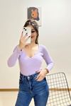 V Yaka Dekolteli Body Lila - 9937.1567.