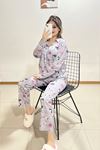 Önü Düğmeli Pijama Takımı Gripembe - 150.1287.