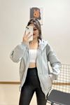 Fermuarlı Kapşonlu Sweat Dumangri - 11806.5238.