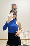 Tek Kol Dekolteli Bluz Saks - 12190.1567.