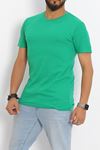 Unisex Bisiklet Yaka Tişört Açıkyeşil - 17384.1778.
