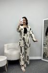 Kimono Desenli Takım Bejsiyah - 22538.1247.