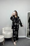 Kimono Desenli Takım Siyahbej - 22538.1247.