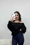 Carmen Yaka Yumoş Bluz Siyah - 50210.1723.