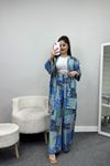 Desenli Dokuma Kimono Takım Suyeşili - 16588.1095.