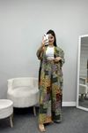 Desenli Dokuma Kimono Takım Yeşildesenli - 16588.1095.