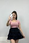 Kare Yaka Kısa Kol Body Pembe - 18180.1723.