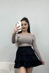 Madonna Yaka Crop Yumoş Body Vizon - 50209.1723.