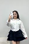 Önden Pensli Terikoton Gömlek Beyaz - 40327.1594.