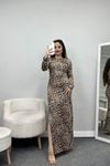 Desenli Maxi Elbise Leopar - 40437.1966.