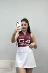 Fermuar Detaylı Kolsuz Body Bordo - 40417.1856.