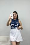 Fermuar Detaylı Kolsuz Body İndigo - 40417.1856.
