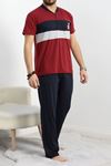 Erkek Pijama Takımı Bordolaci - 40462.1838.