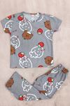 4-13 Yaş Çocuk Pijama Takımı Beyazkahve - 402.1287.