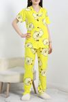 Milan Kumaş Düğmeli Pijama Takımı Sarı - 50145.1857.