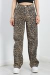 Desenli Palazzo Kot Pantolon Leopar - 30458.1966.