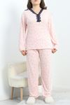 Büyük Beden Dantelli Pijama Takımı Pudra - 773.1287.