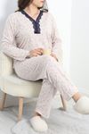 Büyük Beden Dantelli Pijama Takımı Bej - 773.1287.